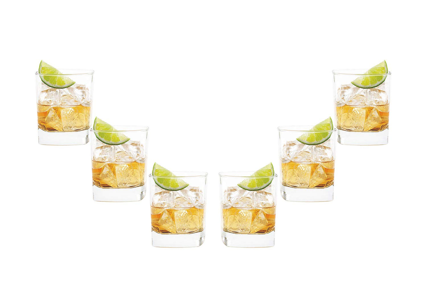 Schubert Rocks Stemless Whiskey Glasses 10.5 Oz, Modern Glassware Set of (6)