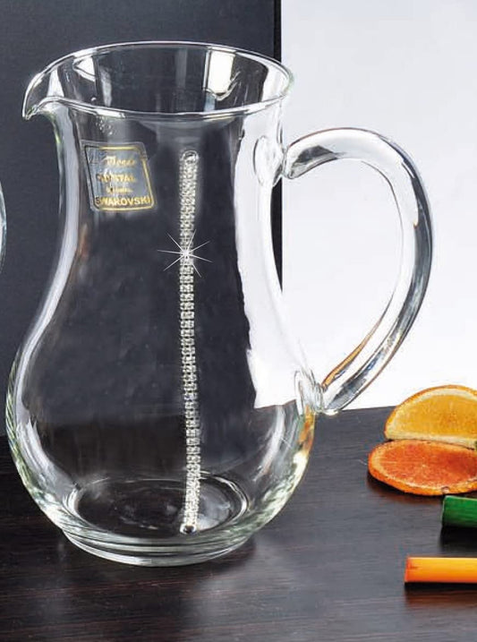 Le Monde Cadeaux, 48 Oz Swarovski Jeweled Crystal Carafe Pitcher For Drinks