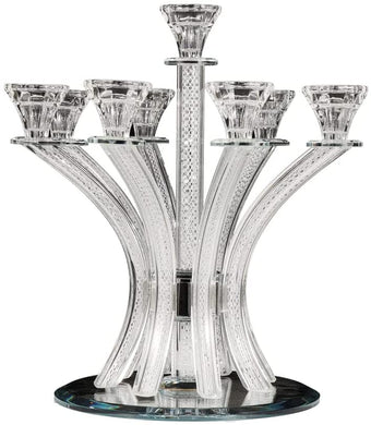 (D) Judaica Crystal Candelabra with Inner Net Design 9 Arms