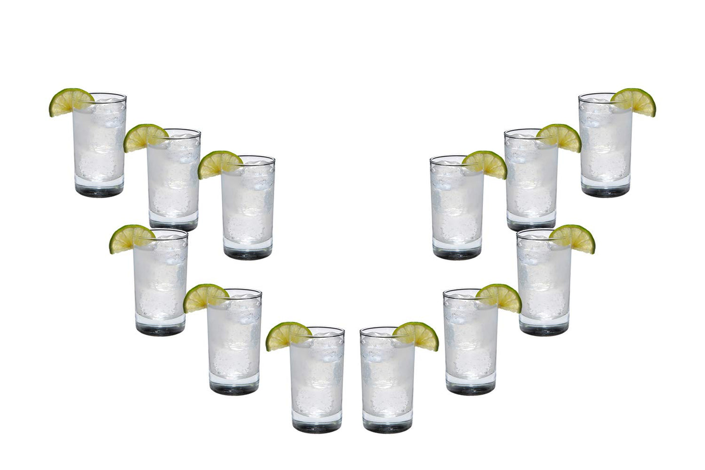 Lexington Rocks Stemless Juice Glasses 9 Oz, Modern Clear Glassware Set of (12)