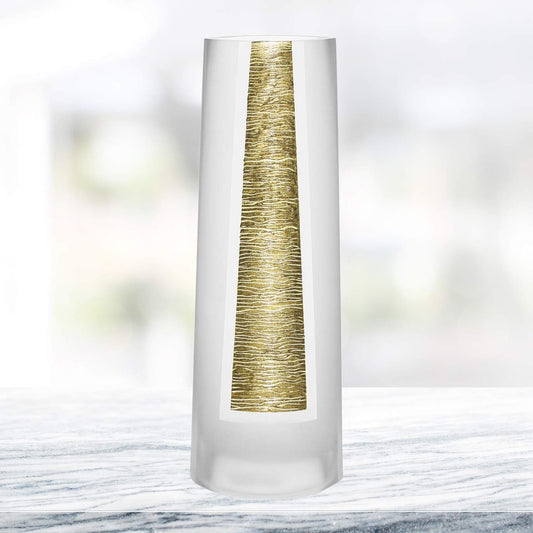 (D) Handcrafted 'Gold Standard' Flower Vase 10.5" H with Gold Metallic Accent