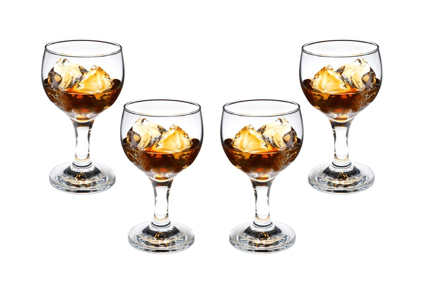 Cheerful Stemmed Wine Cognac Glasses 6.75 Oz Clear Goblets Glassware Set (4)