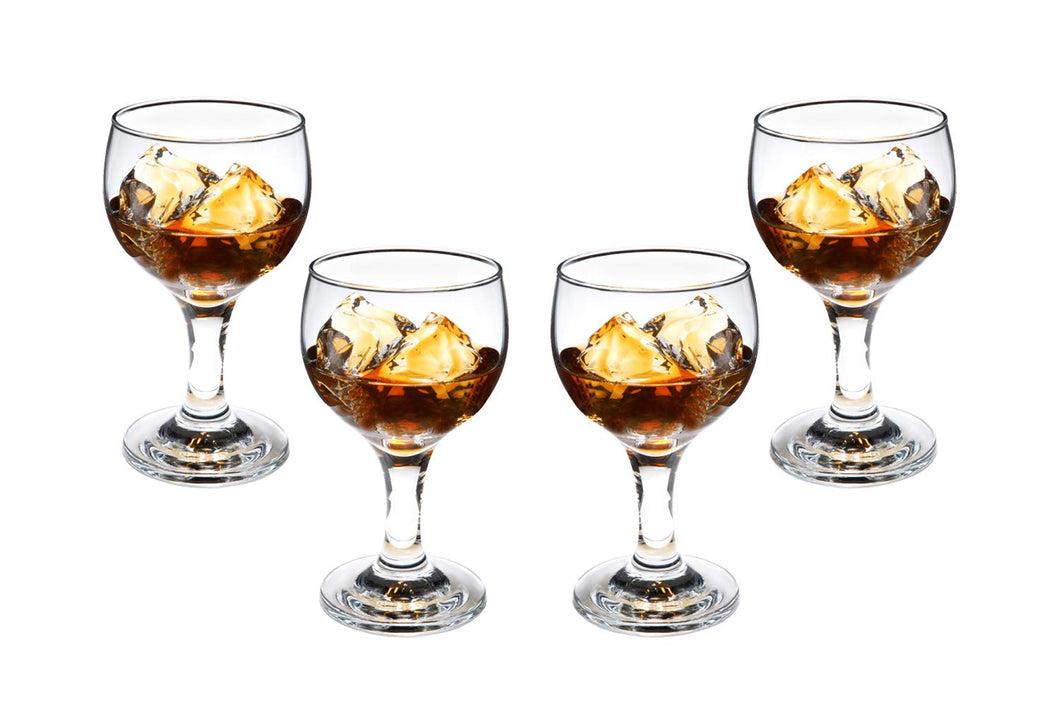 Cheerful Stemmed Wine Cognac Glasses 6.75 Oz Clear Goblets Glassware Set (4)