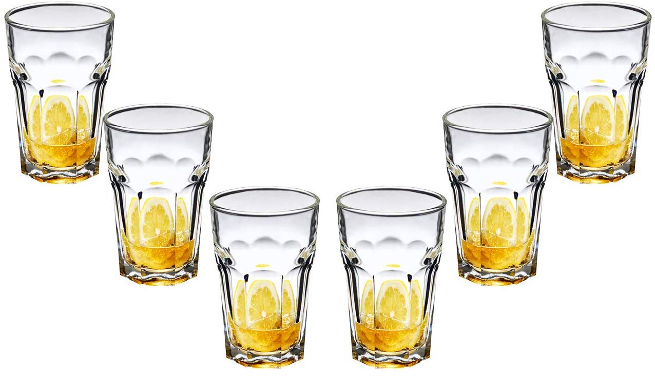 Lisboa Beverage, Stemless Cocktail Glasses 9.75 Oz, Party Glassware Set of (6)