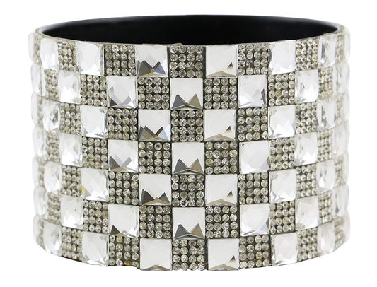 (D) Decorated Wine Coaster, Checkered Crystal Blocks, Wine Bottle Holder