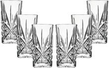 (D) Judaica Crystal Water, Juice Tumblers Set of 6 11 Oz Clear Modern Glassware