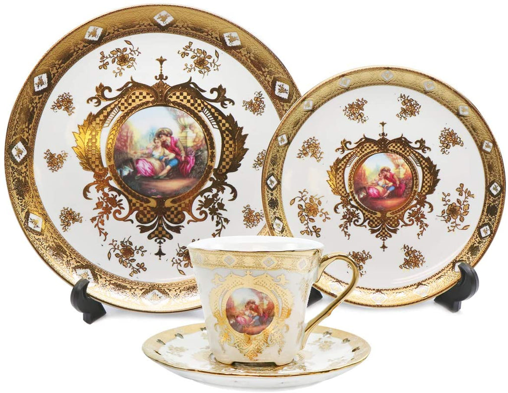 LV Bone China Dinner Set Porcelain Tableware Sets CJC673 Louis