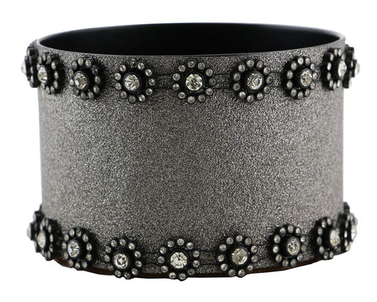 (D) Decorated Wine Coaster, Silver With Black Beads, Wine Bottle Holder