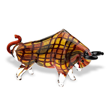 (D) Handcrafted Murano Art Glass Toro Grande Large Bulll Figurine 8