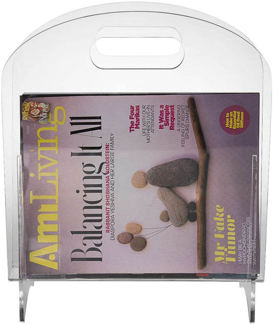 (D) Judaica Clear Magazine Stand Display Brochures, Newsletters and Magazines