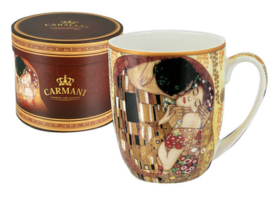 Carmani Painters Tea Cup or Mug, Famous by Gustav Klimt Porcelain (The Kiss)