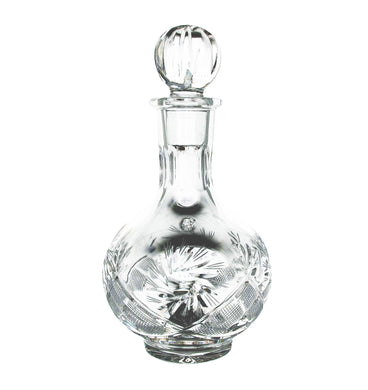 Russian Cut Crystal Vodka Decanter Carafe, 12 oz, Vintage USSR