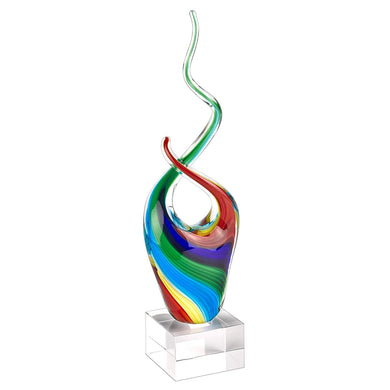 (D) Handcrafted Murano Art Glass Rainbow Spectrum Figurine 14