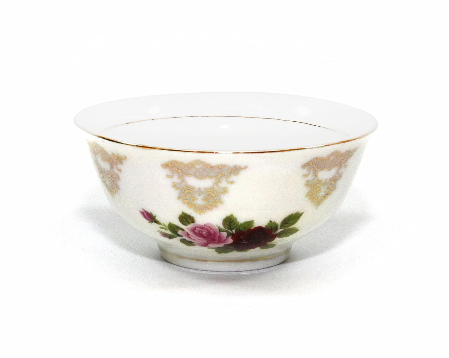 Royalty Porcelain 6pc Floral Tea Cups, 24K Gold-Plated Original Cobalt Tableware, Service for 6