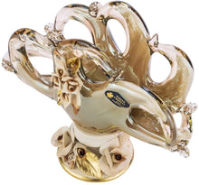 Premium Italian Collection Murano Glass Napkin Holder 24K Gold (Gray)