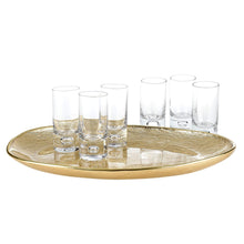 (D) Handcrafted 'Galaxy' Lead Free Crystal 6-pc Shot Glasses Set 2.5 Oz