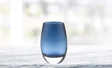 (D) Centerpiece 'Crescendo' Midnight Blue Crystal Flower Vase 8" H