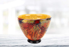 (D) Handcrafted 'Firestorm' Murano Art Glass Decorative Centerpiece Bowl 11"