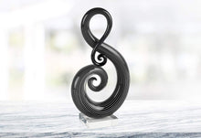 (D) Handcrafted Murano Art Glass Black & White Note Figurine 12", Centerpiece Sculpture