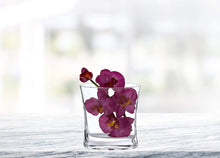 (D) Centerpiece 'Rivera' Flower Vase 6.5" H, Premium Quality Crystal Glass