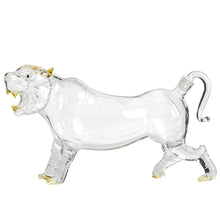 Animal Decanters Large 35-Oz Roaring Tiger Glass Figurine Mouthblown Carafe