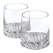 (D) Handcrafted 'Park Avenue' Crystal Glass 4-pc Whiskey Rocks Glasses Set