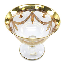 Interglass Italy Luxury Vintage Crystal Vase, 24K Gold (Campana)