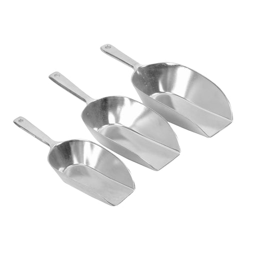 Flat Bottom Aluminum Scoops for Bakeware, Candy Scoop, and Dry Ingredients - 1 Piece 3 Sizes to choose From