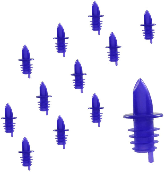 Free Flow Bottle Pourers in Multiple Colors for Alcohol and Liquor, Barware 12 Pieces