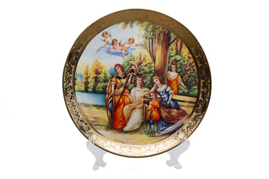 Royalty Porcelain 1pc Decorative Wall Plate 'At The River', Bone China Porcelain