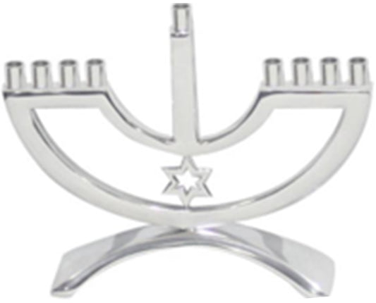 (D) Judaica Candle Menorah with Star of David Enamel