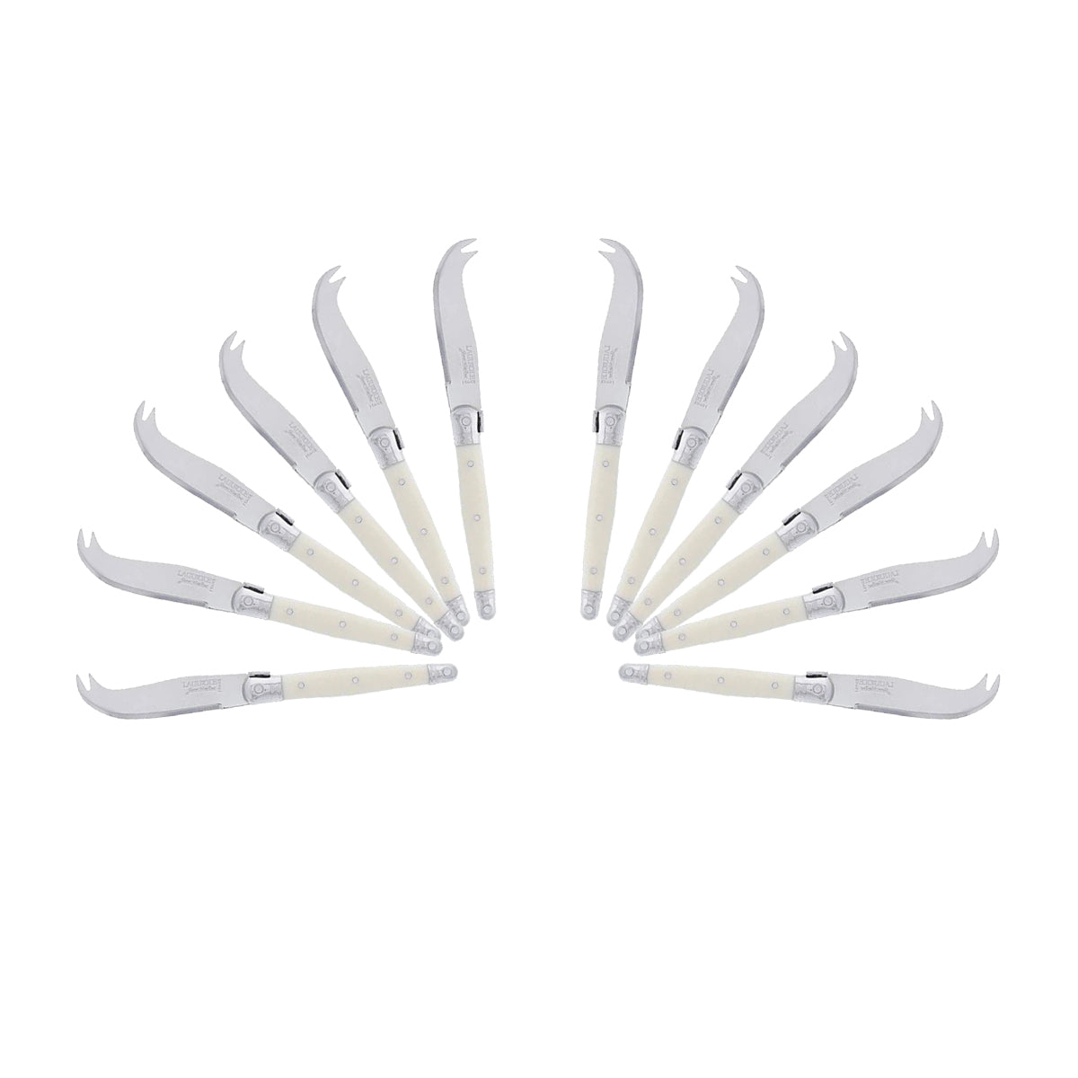 (D) Laguiole Mini Cheese Knife Set 6 Inch, Stainless Steel, Vintage (12, Ivory)