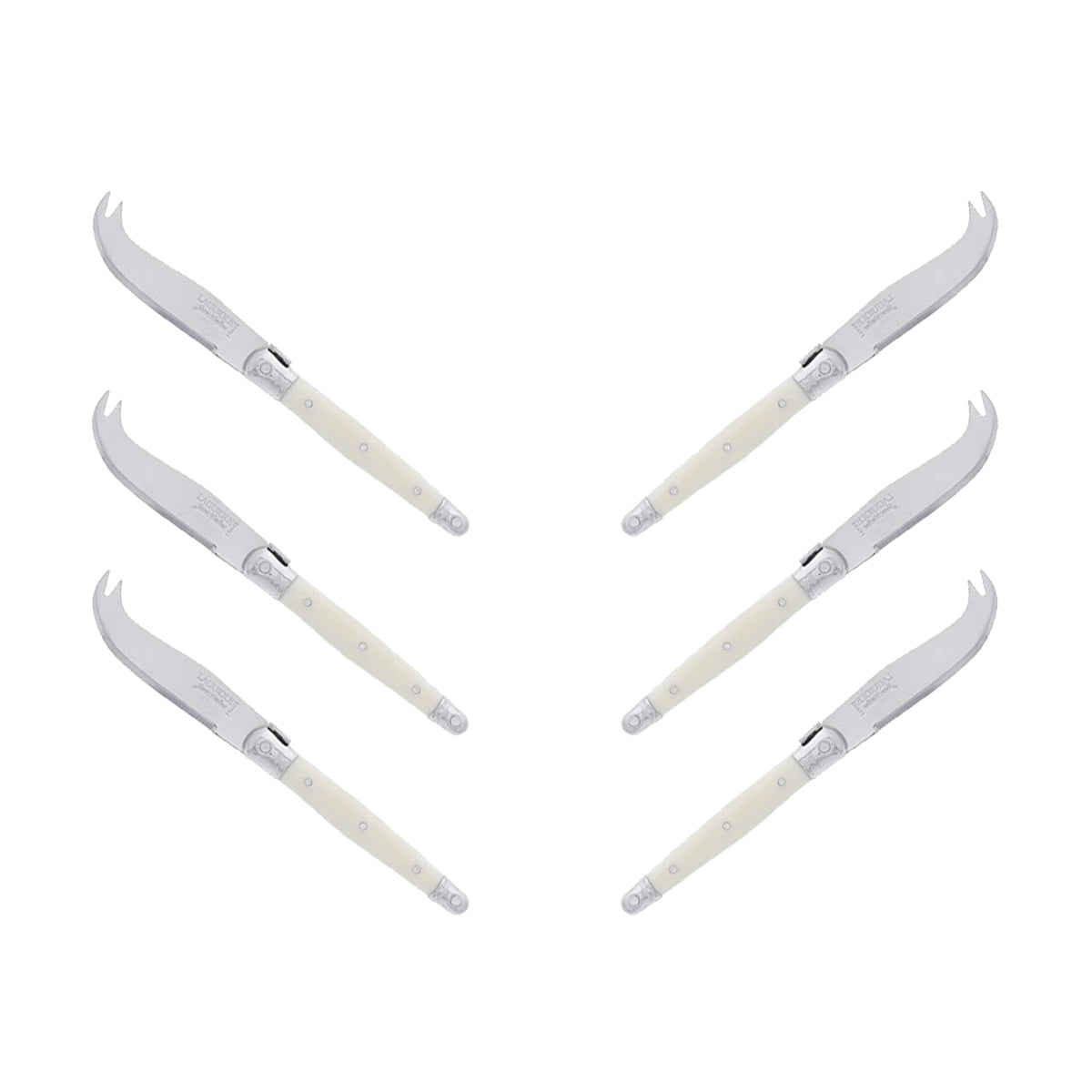 (D) Laguiole Mini Cheese Knife Set 6 Inch, Stainless Steel, Vintage (6, Ivory)