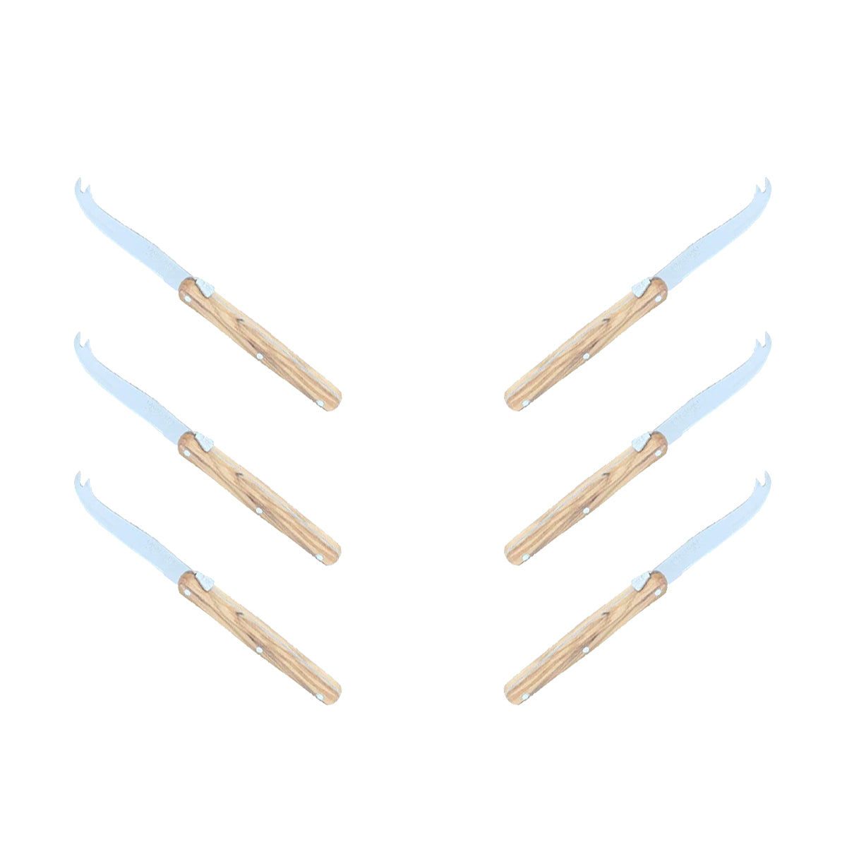 (D) Laguiole Mini Cheese Knife Set 6 Inch, Stainless Steel, Vintage (6, Wood)