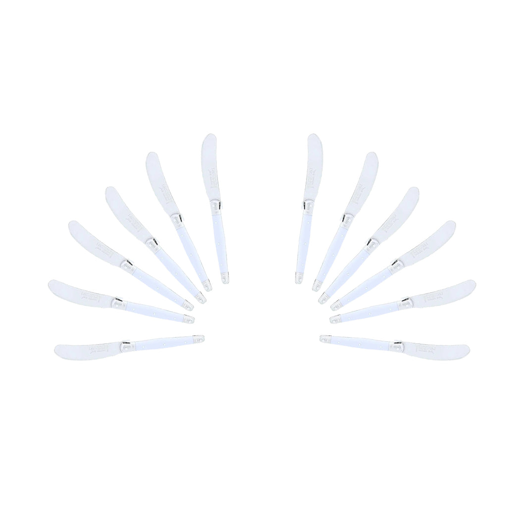 (D) Cheese Knives Butter Spreader Stainless Steel Knife Set Laguiole (12, Lavender)