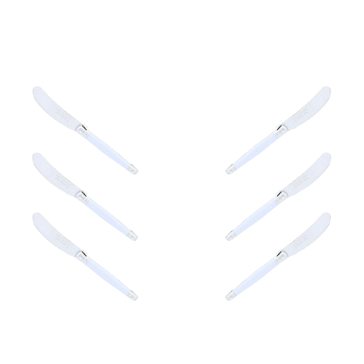 (D) Cheese Knives Butter Spreader Stainless Steel Knife Set Laguiole (6, Lavender)