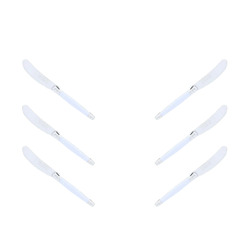 (D) Cheese Knives Butter Spreader Stainless Steel Knife Set Laguiole (6, Lavender)