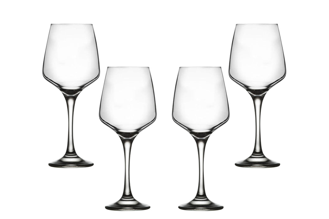 Lal Stemmed Water Glasses 13.5 Oz, Crystal Clear Goblets, Glassware Set (4)