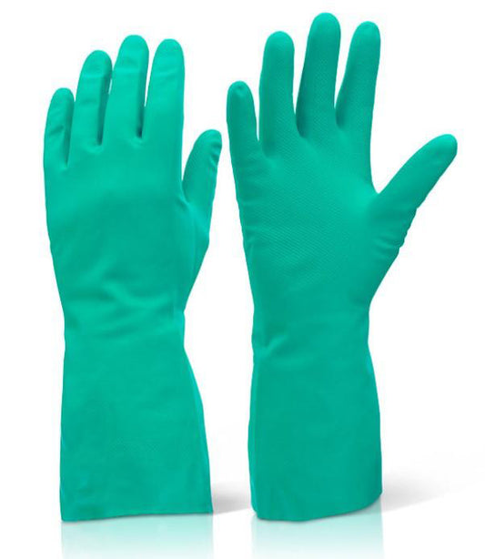 Reusable Cleaning Latex 12" X 3 7/8" Gloves Green for Janitorial S-M (48 Pairs)