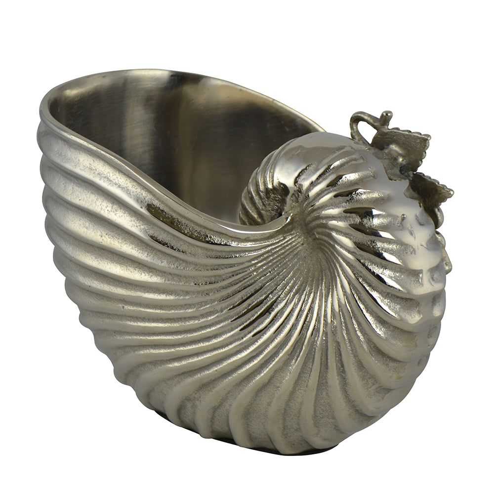 (D) Wine Chiller Sea Shell Shaped Holder Silver 9 x 7 Home Decor