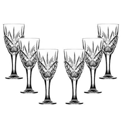 (D) Judaica Crystal Stem Glasses For Liquor and Cognac 10.14 Oz
