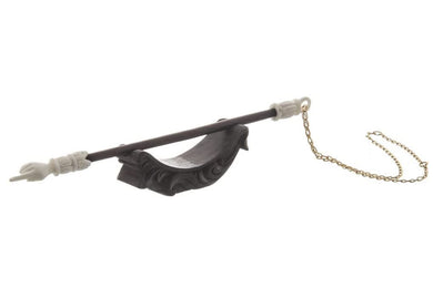 (D) Judaica Yad Wood Bone Sonokling Ebony Pointer for Torah 8.5''