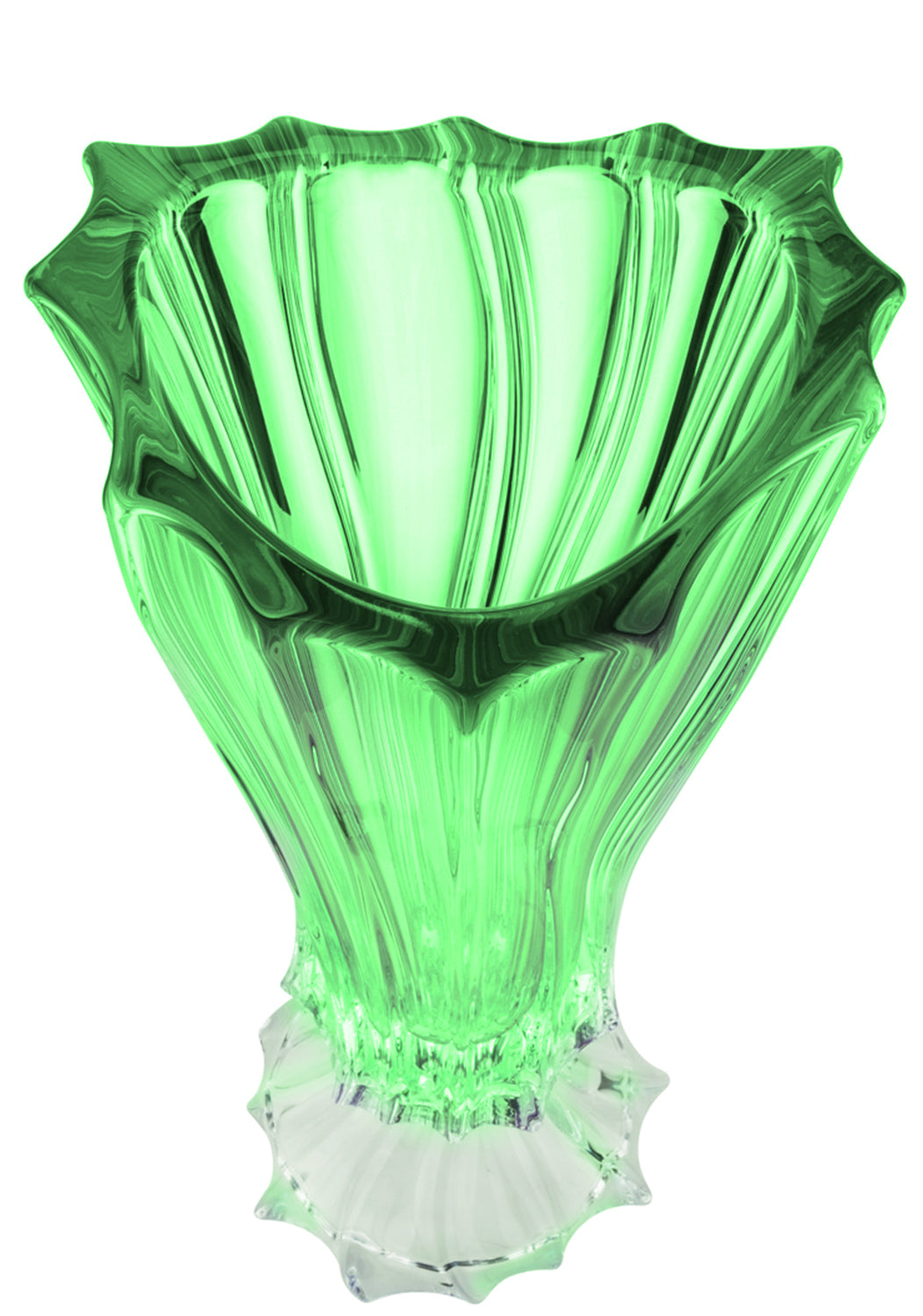 Bohemia Collection Footed Crystal Flower Centerpiece Vase 16 Inch (Green)