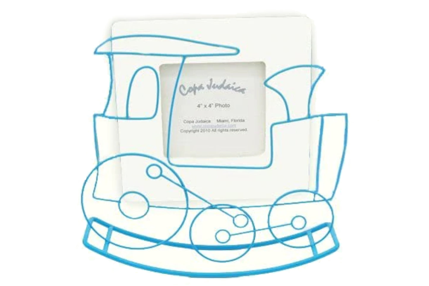 (D) Judaica Wire Photo Picture Frame For Kids Baby Nursery Decor (Blue)