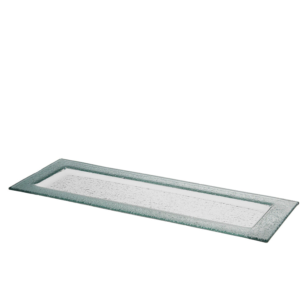 (D) Judaica Rectangular Tray Set of 6 for Desserts 19.5x7'' (Silver)