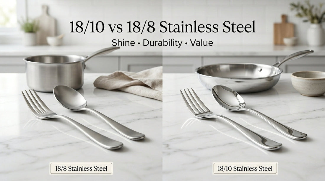 Confused between 18/10 and 18/8 stainless steel? Discover the real differences in shine, corrosion resistance, safety, and value, and learn which option is best for your kitchenware, flatware, and everyday use.
