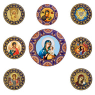 (D) Handcrafted Wooden Circular Icon Wall Hanging (8 Icon Styles)