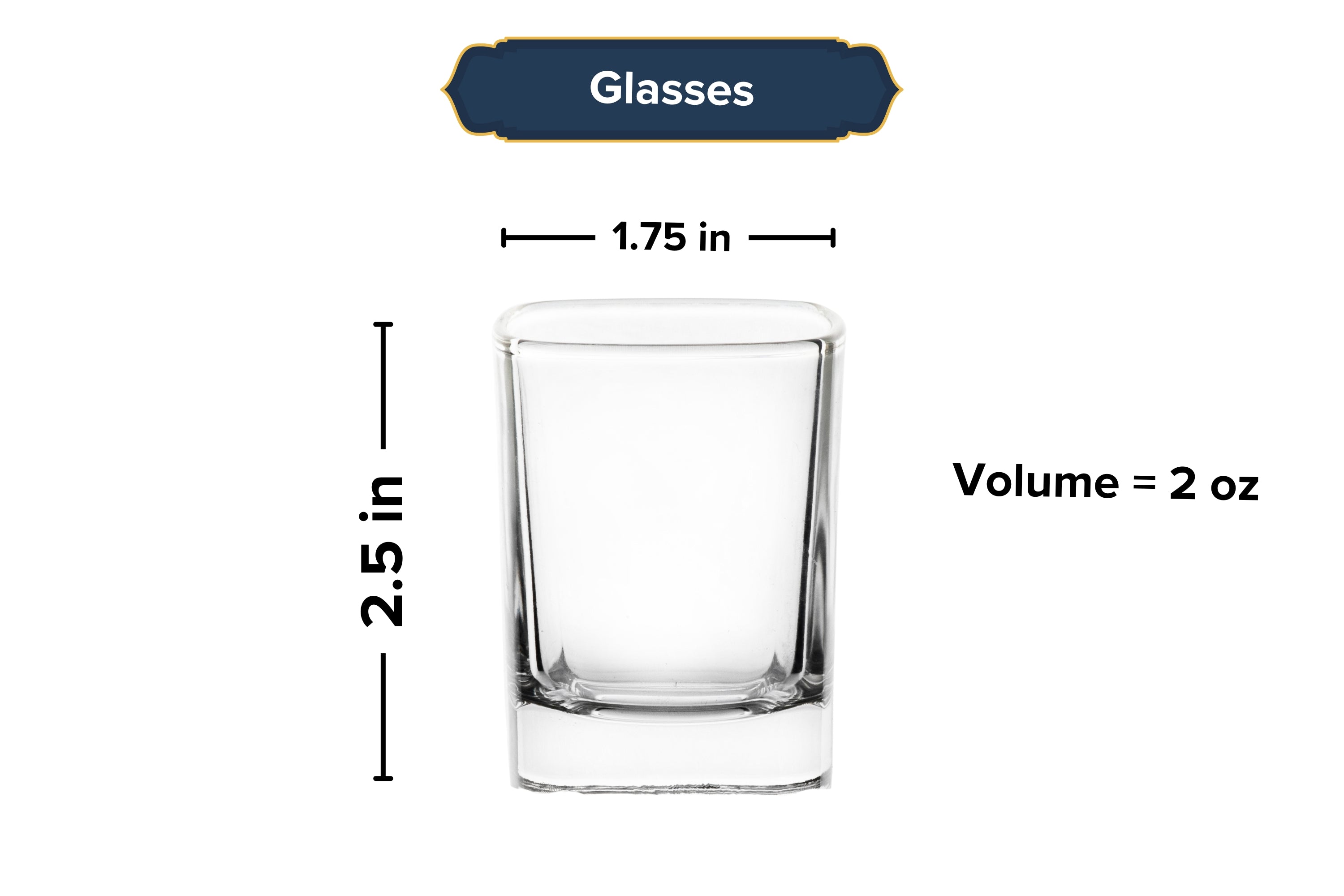 GIFTS PLAZA Shot Glasses - 2 oz. Square Shot Glass with Heavy Base - Crystal Clear Drinking Glass for Tequila, Espresso Martini and Drinks - Gift for Men, Father's Day Gift