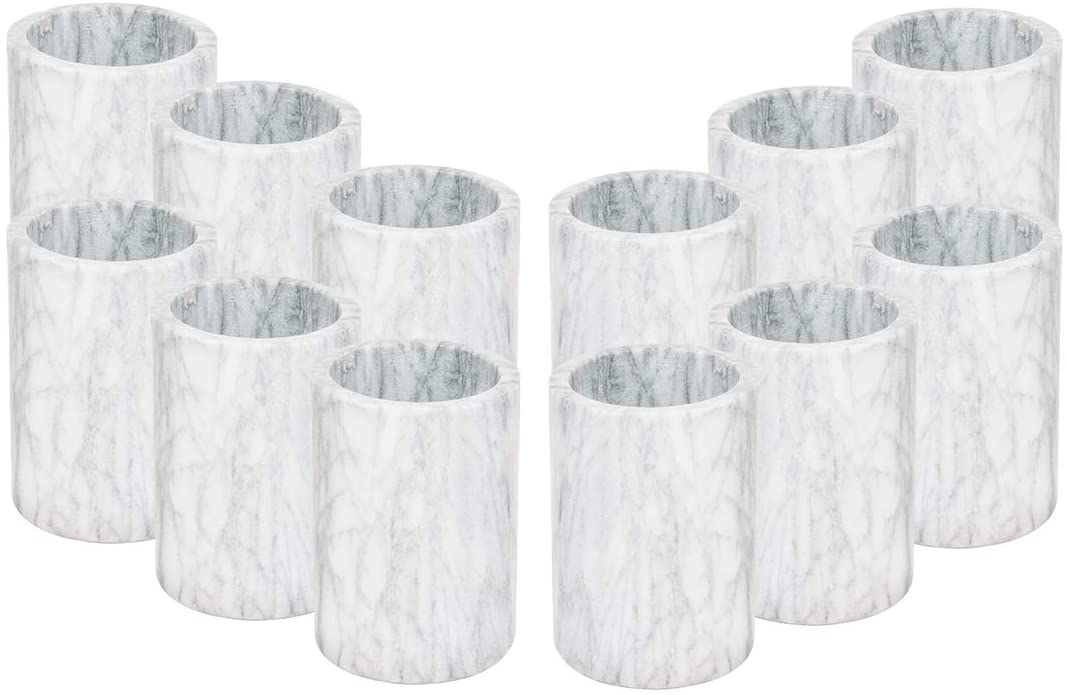 Luxury Marble Wine Chiller, White Stone Wine Holder, Barware Set of 1, 2, 6, or 12