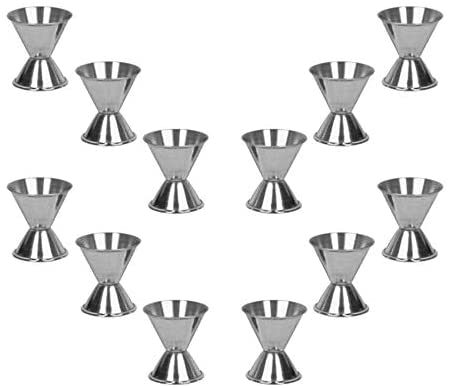 Measured Alcohol Jiggers 1/2 and 1 oz Size, Barware Set of 1, 2, 6, or 12 Pieces